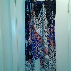 MULTI-COLORS, GEOMETRIC PATTERN, SLEEVELESS TOP, PANTS, PAJAMA/LOUNGING SET, XL